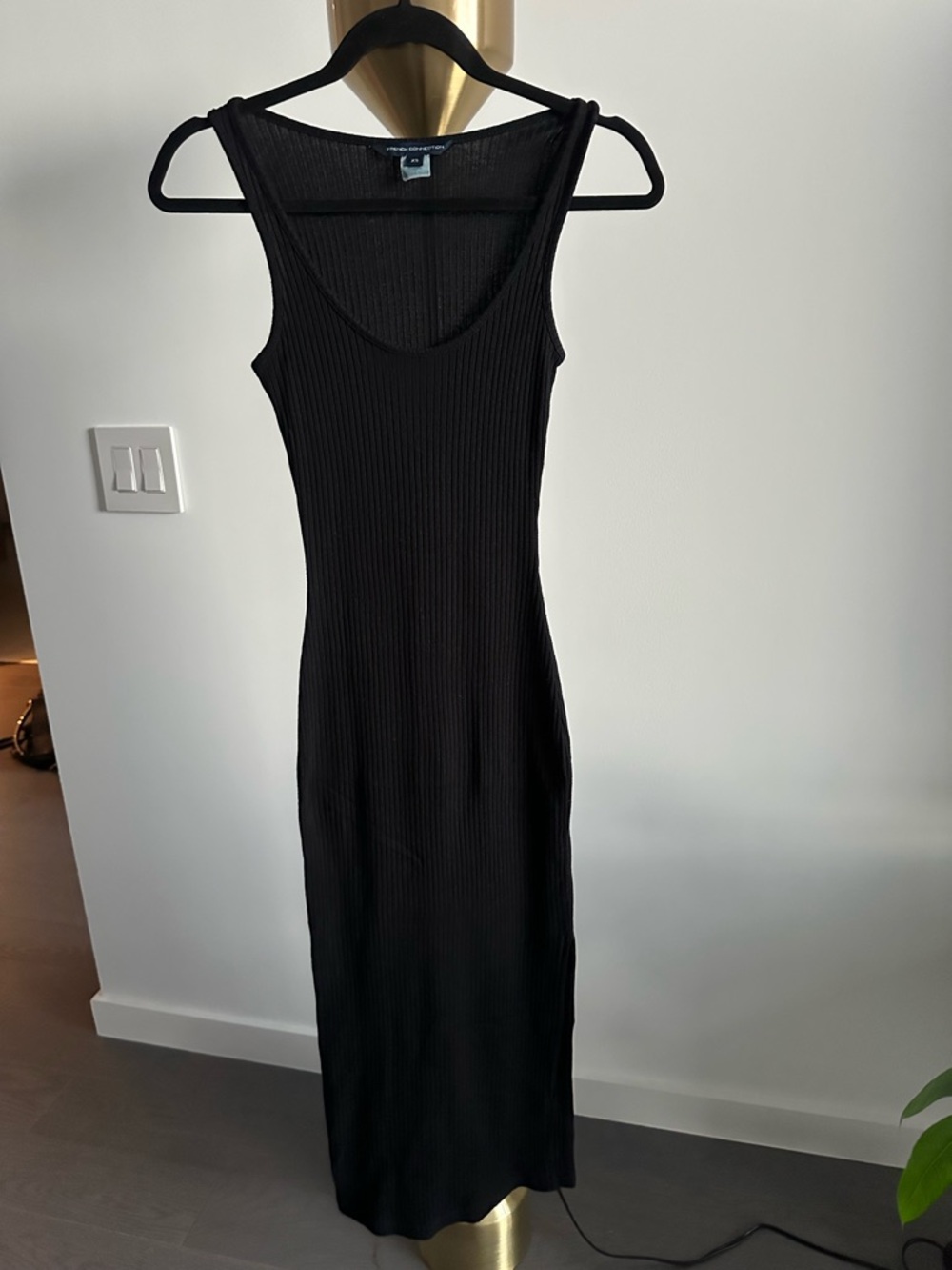 FCUK - Sleeveless Ribbed Black Maxi Dress - XS